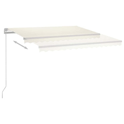 Manual Retractable Awning with LED 400x300 cm Cream