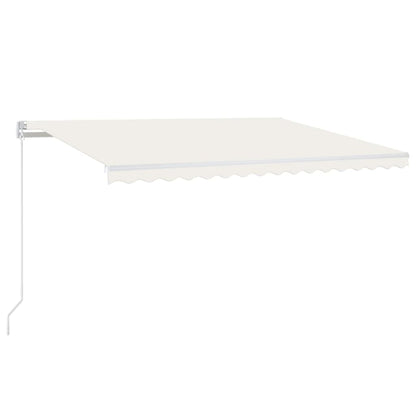 Manual Retractable Awning with LED 450x300 cm Cream