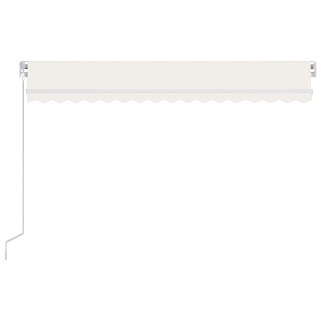 Manual Retractable Awning with LED 450x300 cm Cream