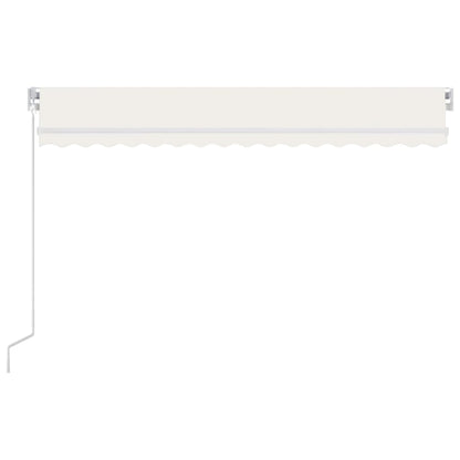 Manual Retractable Awning with LED 450x300 cm Cream