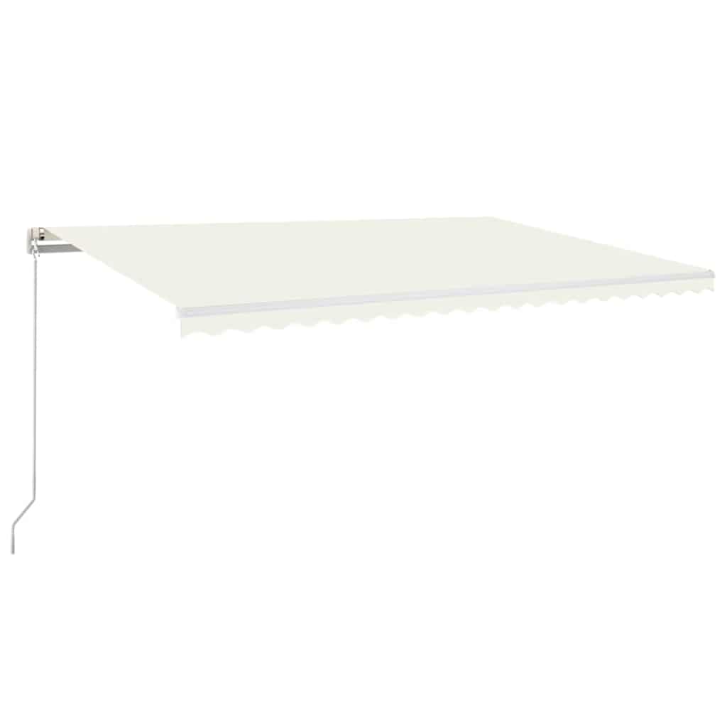 Manual Retractable Awning with LED 500x300 cm Cream