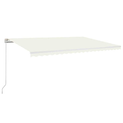 Manual Retractable Awning with LED 500x300 cm Cream