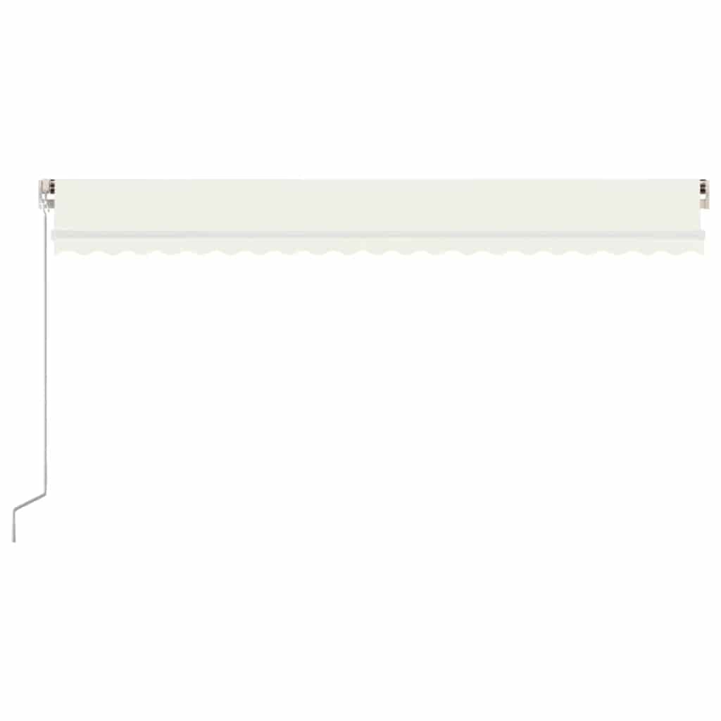 Manual Retractable Awning with LED 500x300 cm Cream