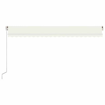 Manual Retractable Awning with LED 500x300 cm Cream
