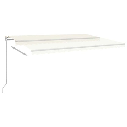 Manual Retractable Awning with LED 500x300 cm Cream