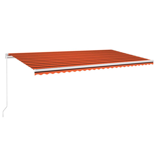 Retractable Awning | Orange and Brown | Aluminium, Polyester | Large