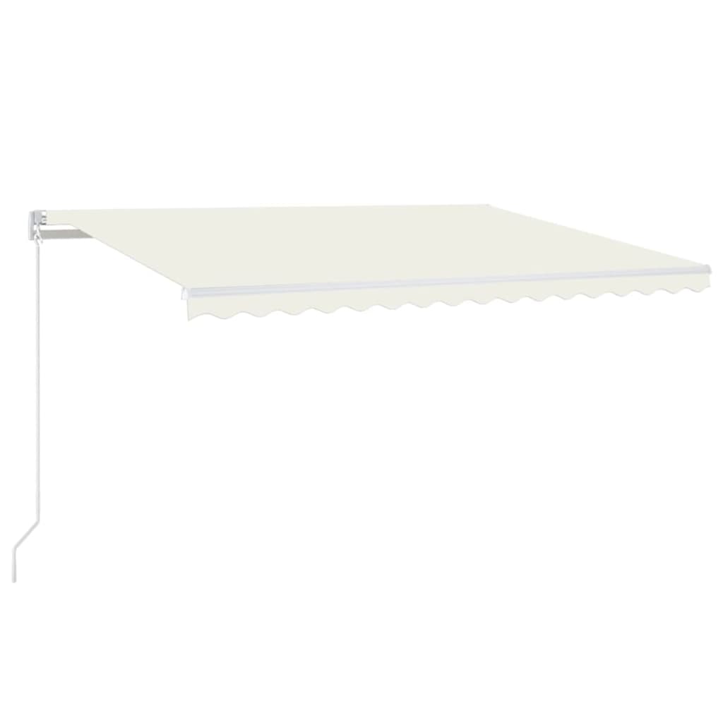 Manual Retractable Awning with LED 400x350 cm Cream