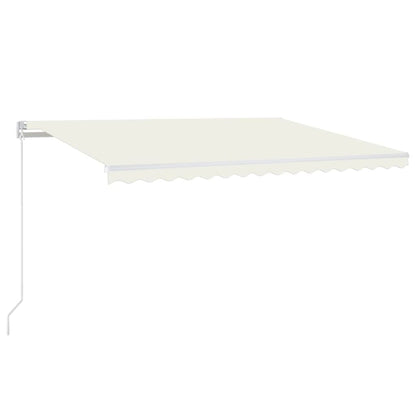 Manual Retractable Awning with LED 400x350 cm Cream