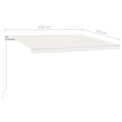 Manual Retractable Awning 450x350 cm Cream