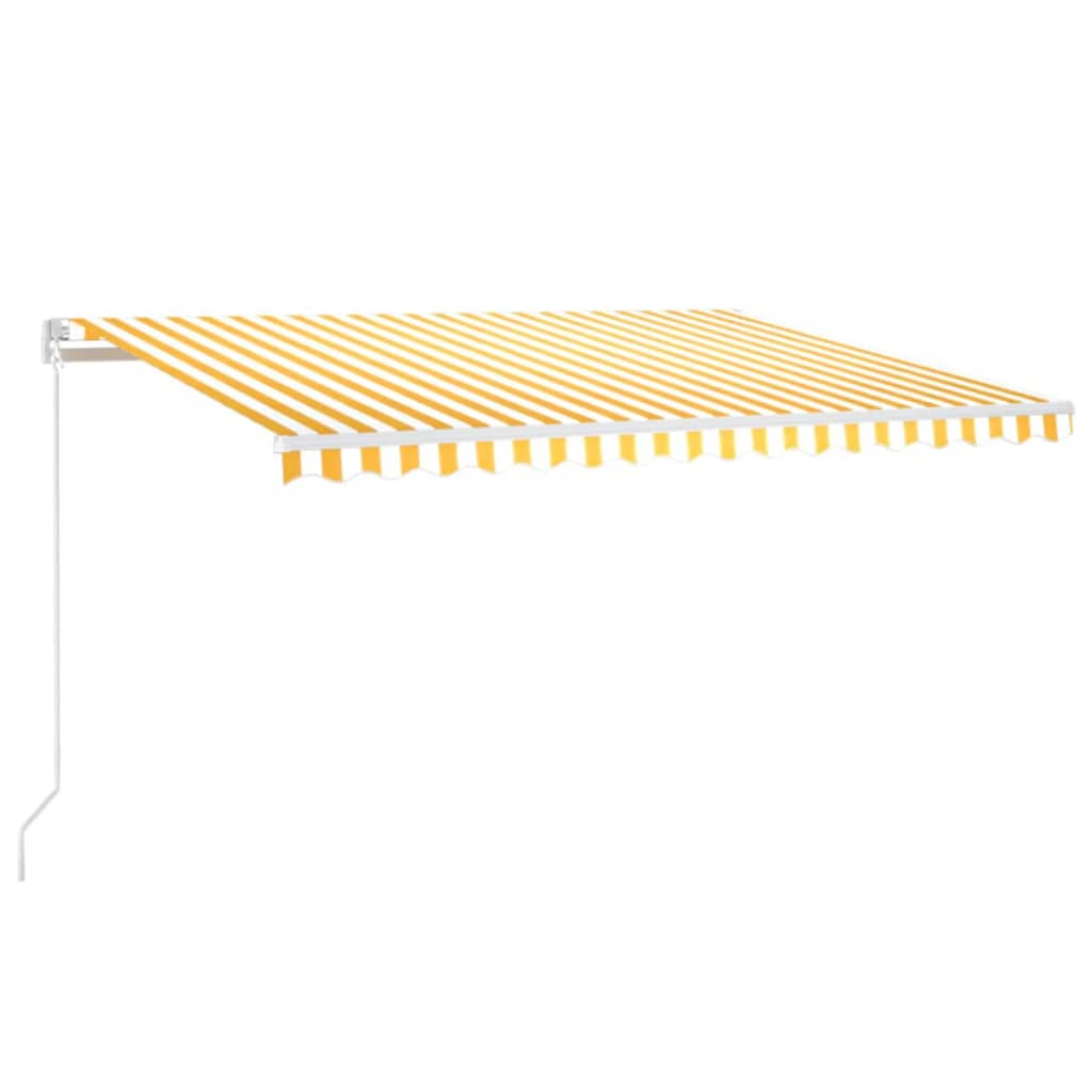 Manual Retractable Awning 450x350 cm Yellow and White