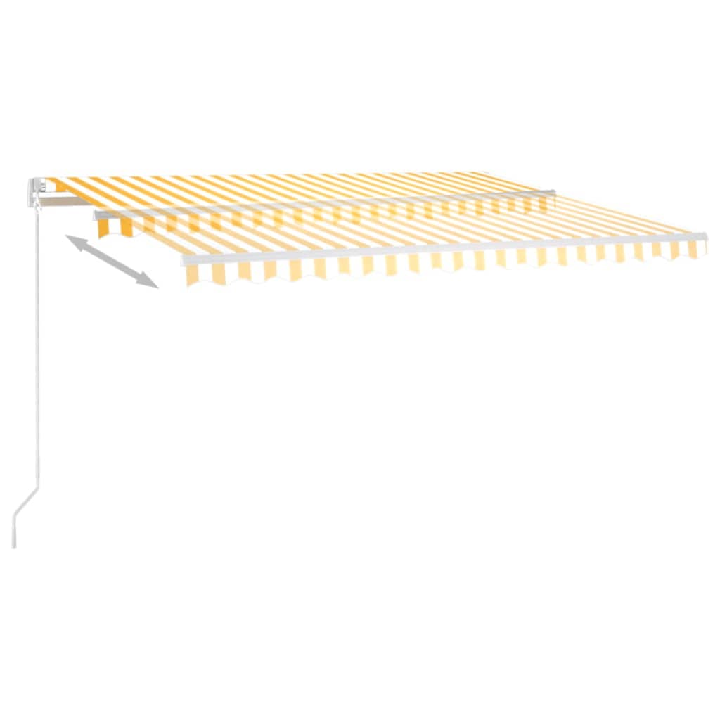 Manual Retractable Awning 450x350 cm Yellow and White