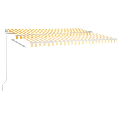 Manual Retractable Awning 450x350 cm Yellow and White