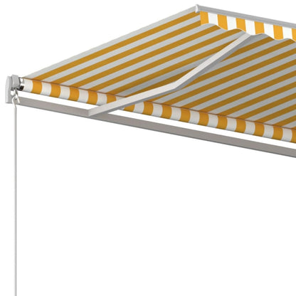 Manual Retractable Awning 450x350 cm Yellow and White