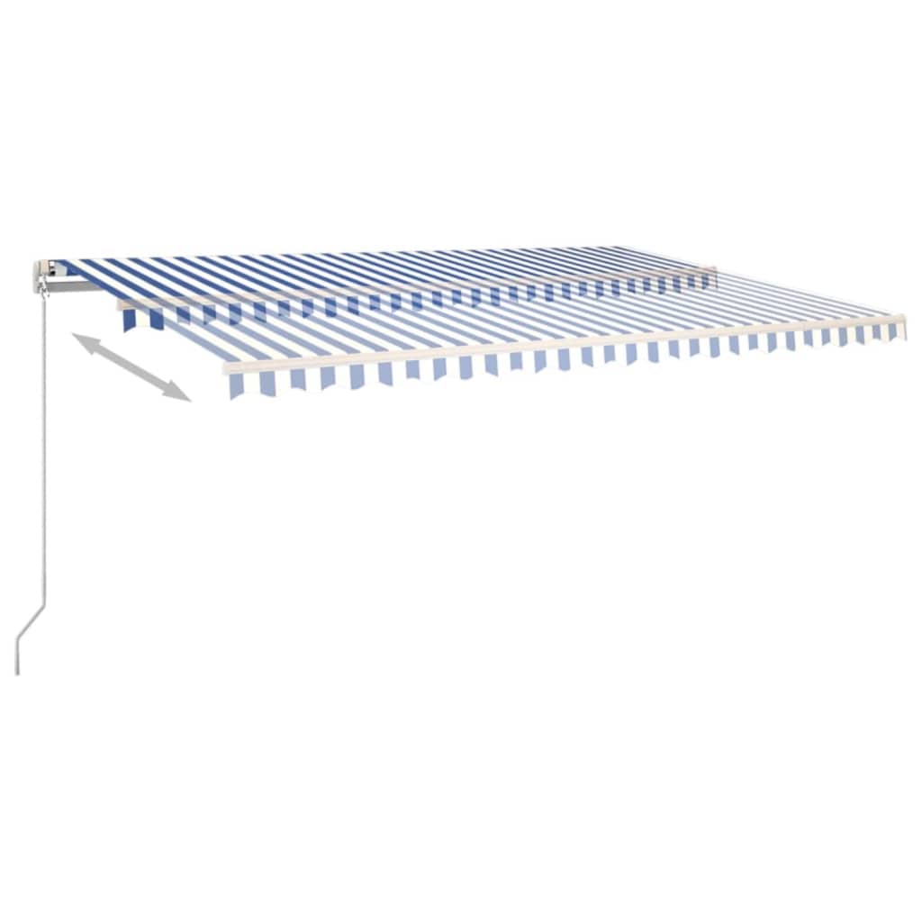Manual Retractable Awning 500x350 cm Blue and White
