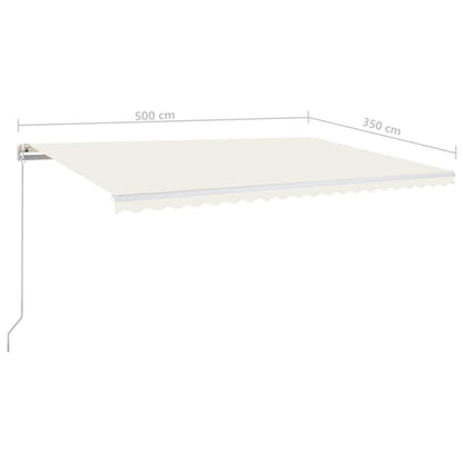 Manual Retractable Awning 500x350 cm Cream