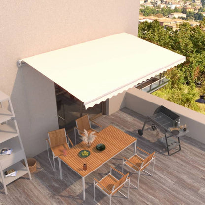 Manual Retractable Awning 500x350 cm Cream
