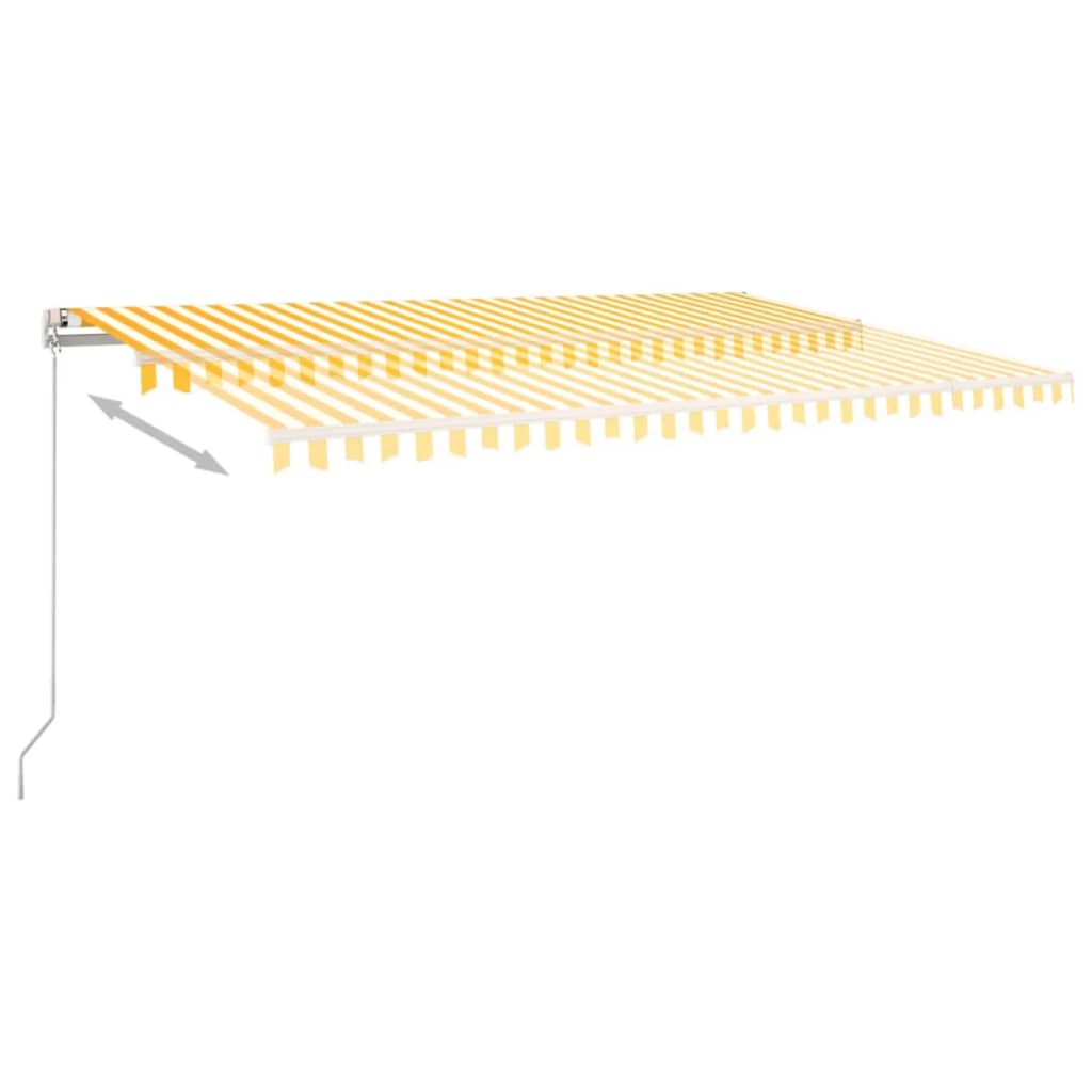 Manual Retractable Awning 500x350 cm Yellow and White
