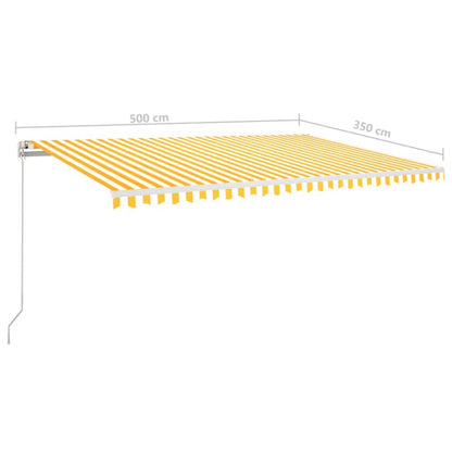 Manual Retractable Awning 500x350 cm Yellow and White