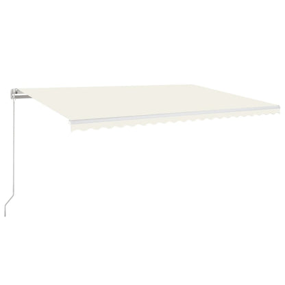 Manual Retractable Awning with LED 500x350 cm Cream