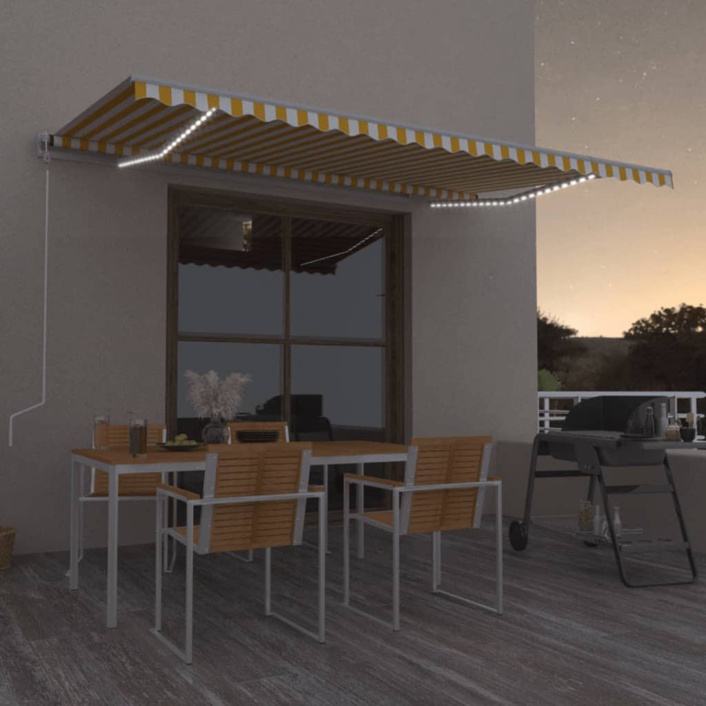 Retractable Awning | Yellow and White
