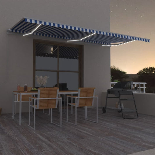 Retractable Awning | Blue and White