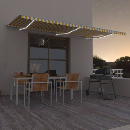 Retractable Awning | Yellow and White