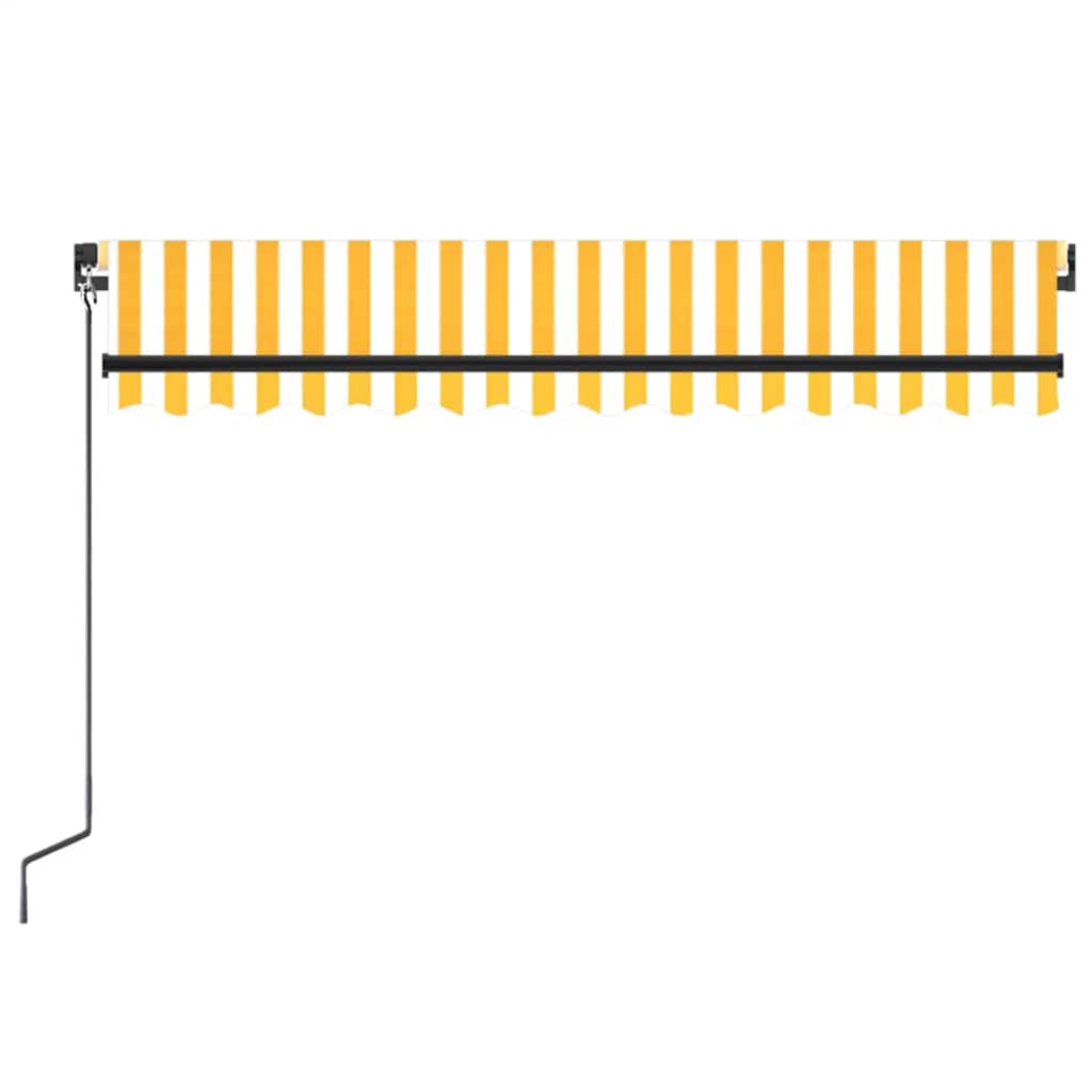 Manual Retractable Awning 350x250 cm Yellow and White