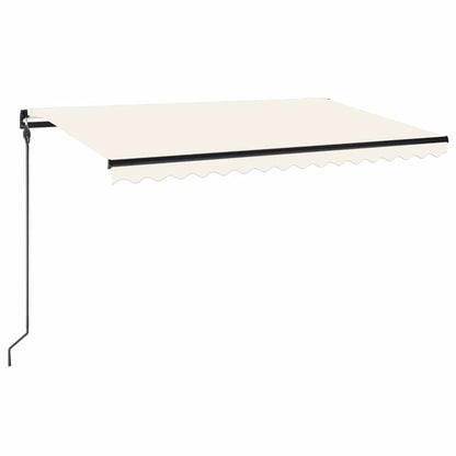 Manual Retractable Awning with LED 450x300 cm Cream