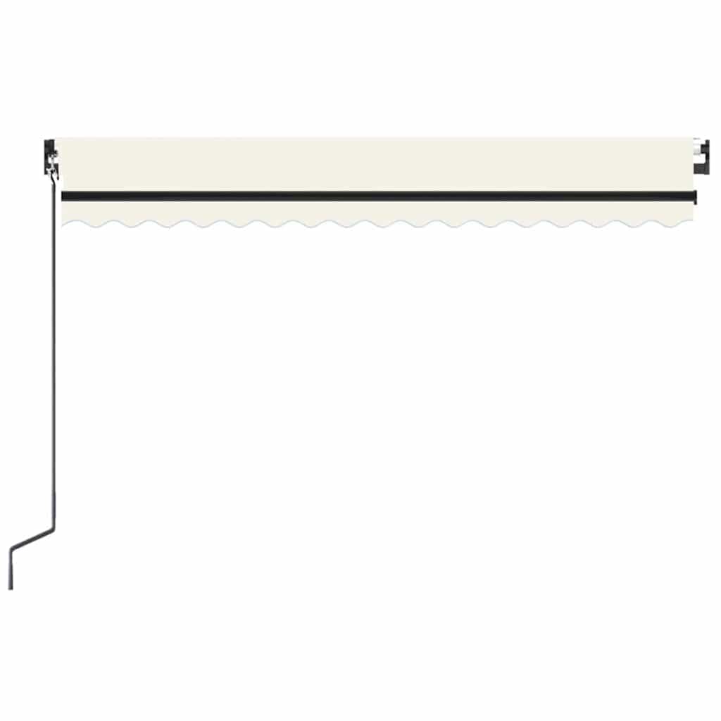 Manual Retractable Awning with LED 450x300 cm Cream