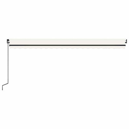 Manual Retractable Awning with LED 500x300 cm Cream