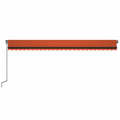 3069165 vidaXL Manual Retractable Awning with LED 600x300 cm Orange and Brown (313244+46864)