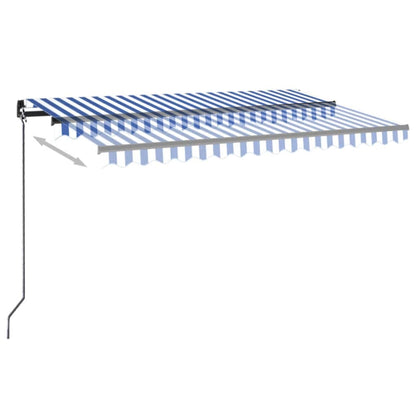 Manual Retractable Awning 450x350 cm Blue and White