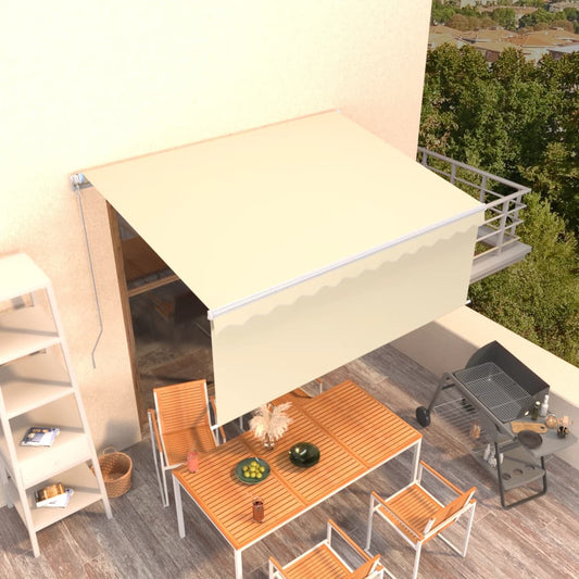 Manual Retractable Awning with Blind 3.5x2.5m Cream