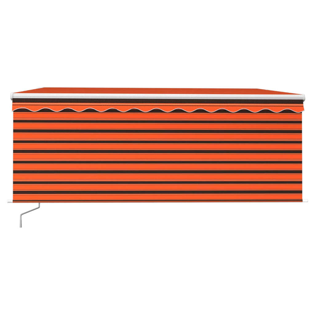Manual Retractable Awning with Blind 3.5x2.5m Orange&Brown