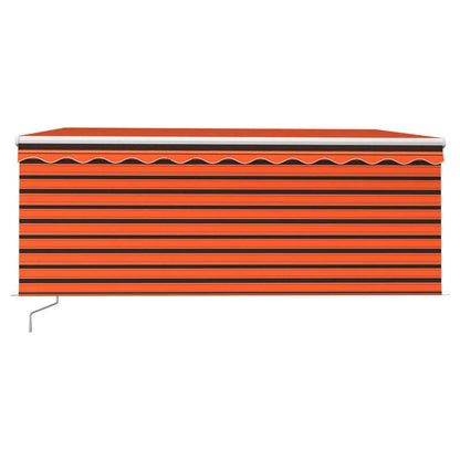 Manual Retractable Awning with Blind 3.5x2.5m Orange&Brown