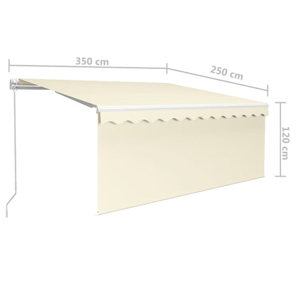 Manual Retractable Awning with Blind&LED 3.5x2.5m Cream