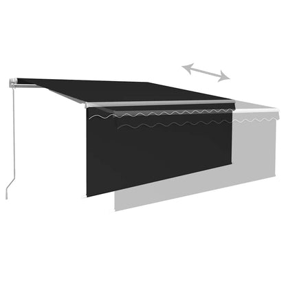 3069284 vidaXL Manual Retractable Awning with Blind&LED 3,5x2,5m Anthracite (313200+46848+313288)