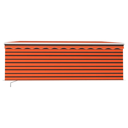Manual Retractable Awning with Blind 4x3m Orange&Brown