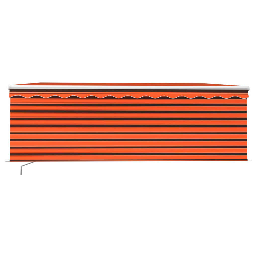 Manual Retractable Awning with Blind 4.5x3m Orange&Brown