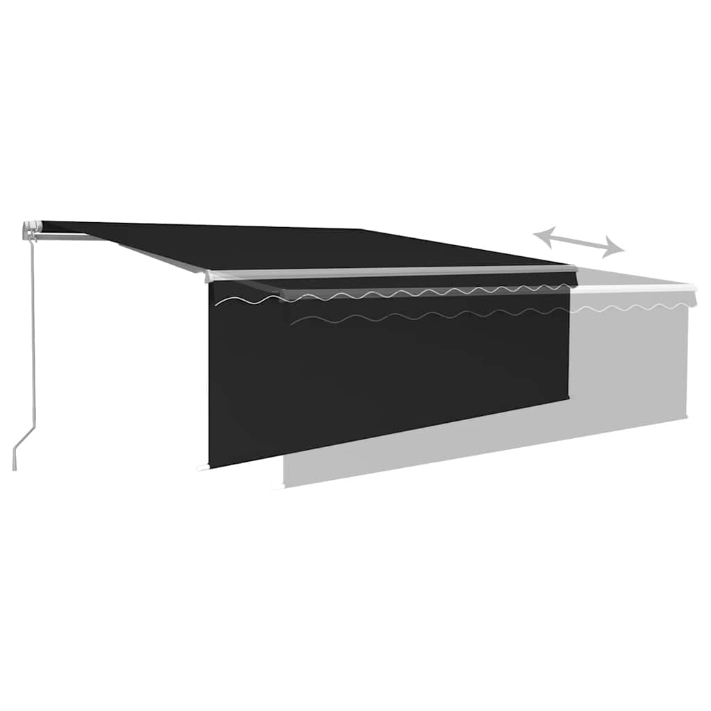 Manual Retractable Awning with Blind&LED 4.5x3m Anthracite