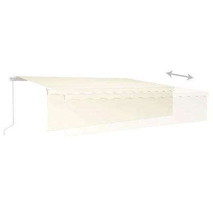 Manual Retractable Awning with Blind&LED 6x3m Cream