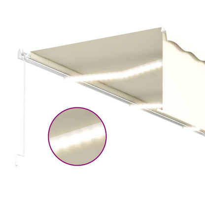 Manual Retractable Awning with Blind&LED 6x3m Cream