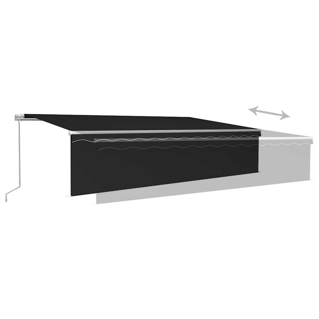 Manual Retractable Awning with Blind&LED 6x3m Anthracite