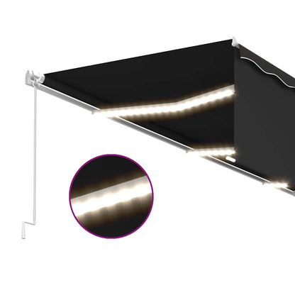 Manual Retractable Awning with Blind&LED 6x3m Anthracite