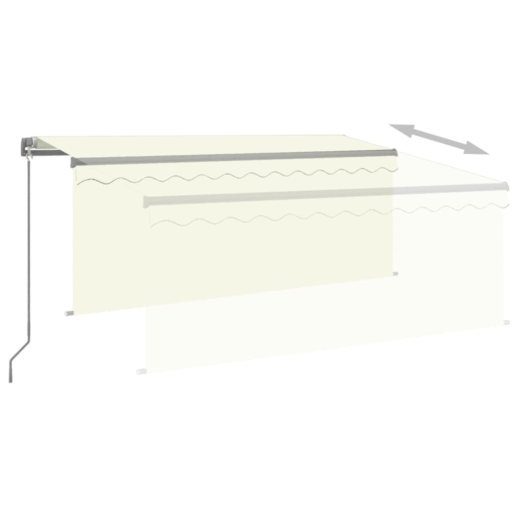 Manual Retractable Awning with Blind 3x2.5m Cream