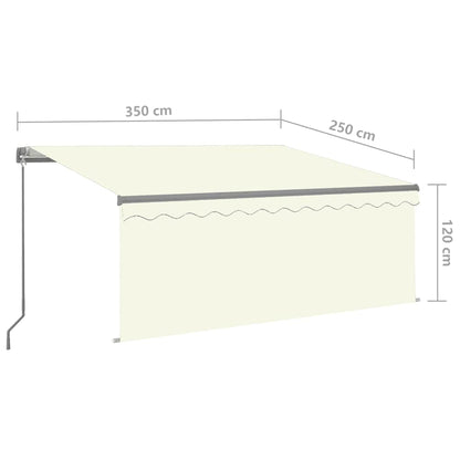 Manual Retractable Awning with Blind 3.5x2.5m Cream