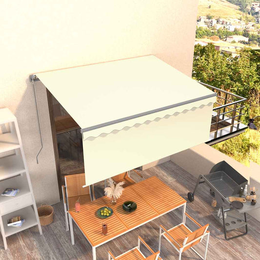 Manual Retractable Awning with Blind 3.5x2.5m Cream