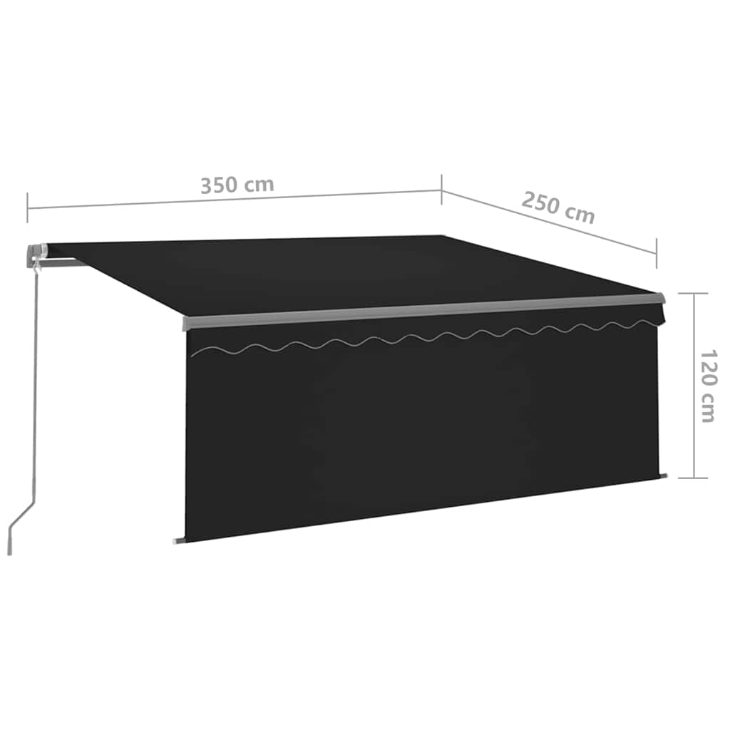 Retractable Awning | Anthracite | Powder-coated aluminium | 3.5 x 2.5 m