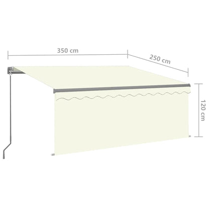 Manual Retractable Awning with Blind&LED 3.5x2.5m Cream