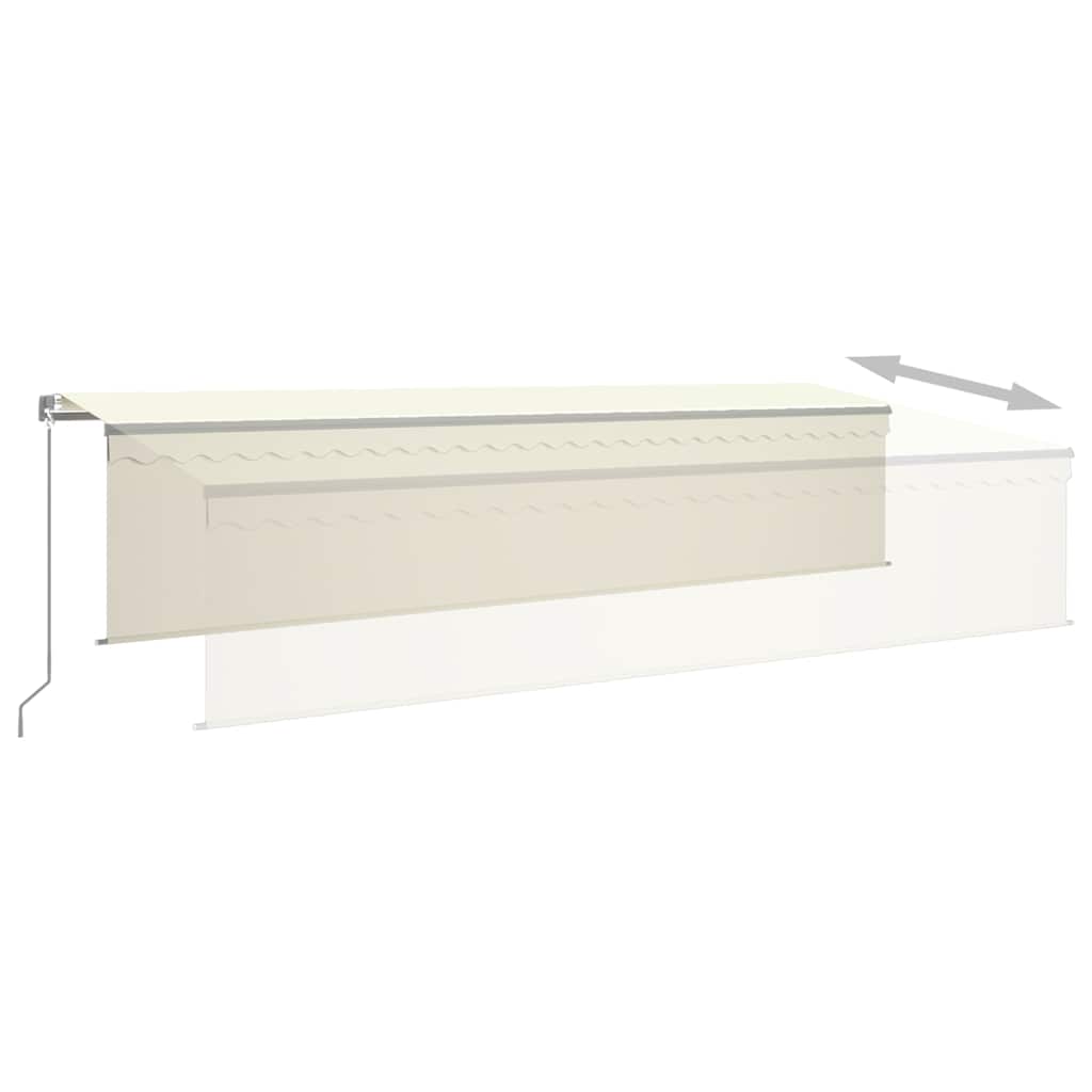 Manual Retractable Awning with Blind 6x3m Cream
